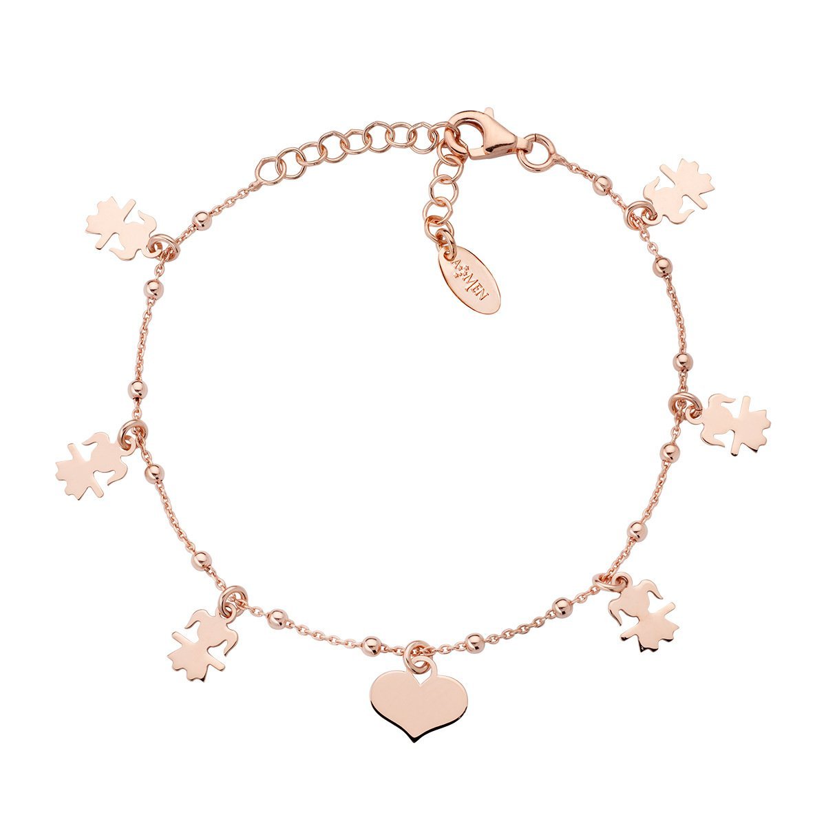 BRACCIALE PER BAMBINA ROSA CON CUORI