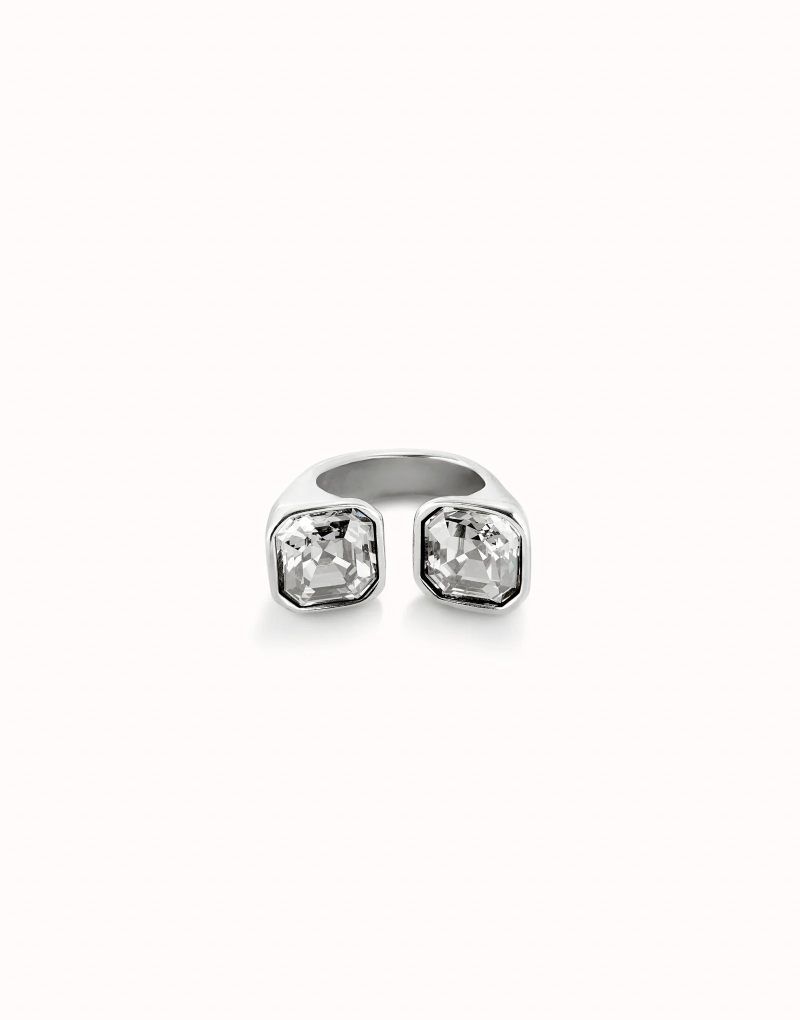 Anello placcato argento sterling con cristallo bianco - ANI0821BLNMTL - Simmi Gioiellerie - Anelli