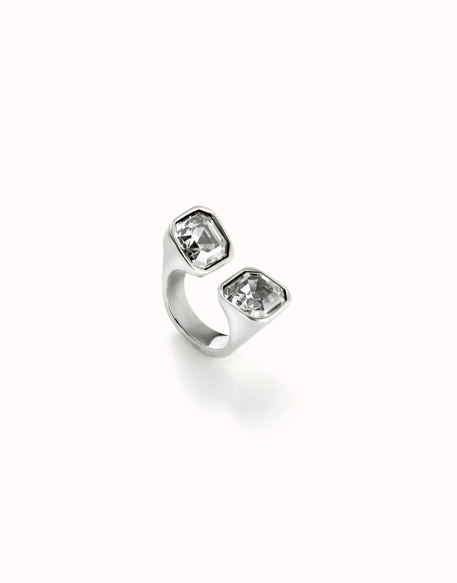 Anello placcato argento sterling con cristallo bianco - ANI0821BLNMTL - Simmi Gioiellerie - Anelli