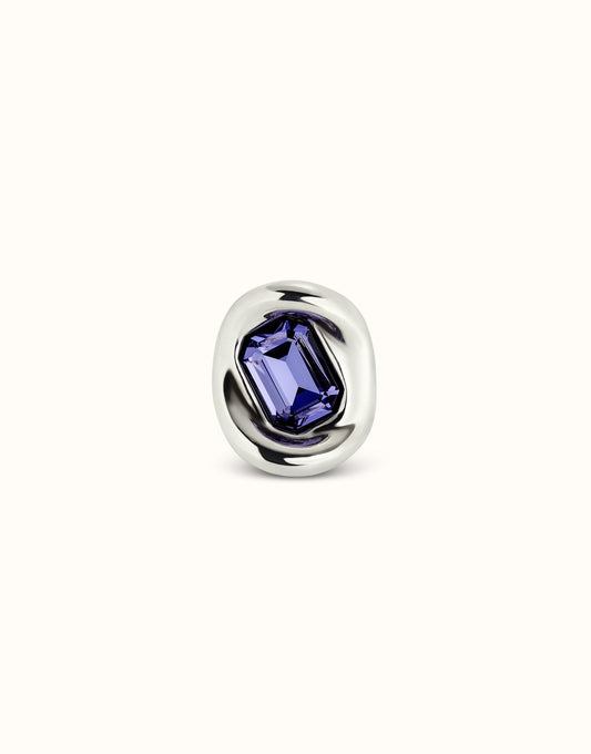 Anello placcato argento sterling con cristallo viola - ANI0826AZOMTL - Simmi Gioiellerie - Anelli