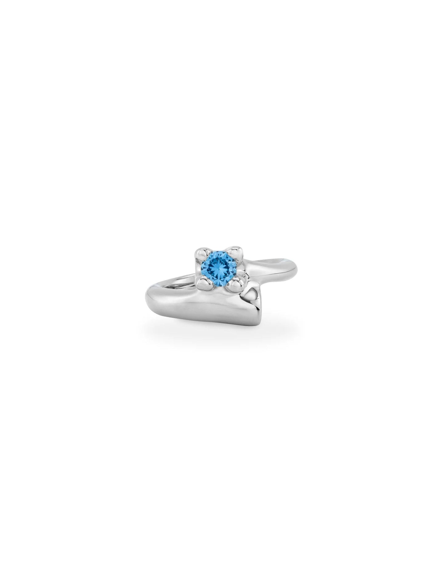 Anello placcato argento Sterling con zirconia blu - ani0826azumtl - Simmi Gioiellerie - Anelli