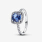 Anello Punto Luce Quadrato Blu Grande - 193550C01 - Simmi Gioiellerie - Anelli