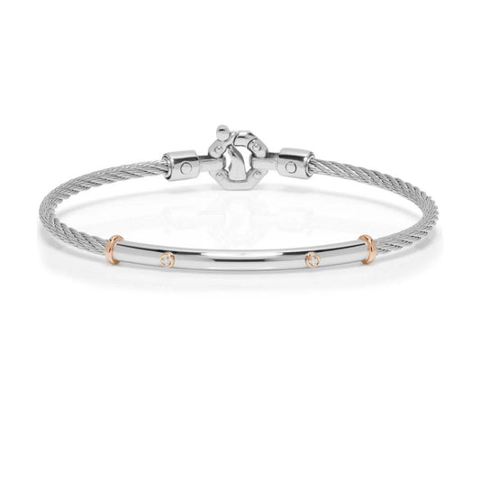 BARAKÀ - BRACCIALE IN ORO, ACCIAIO E PVD CON DIAMANTE - Simmi Gioiellerie - Bracciali