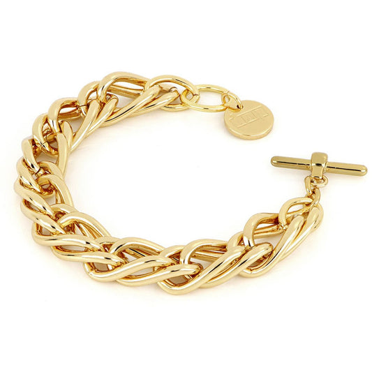 Bracciale in bronzo dorato con catena spiga - 1865 - Simmi Gioiellerie - Bracciali