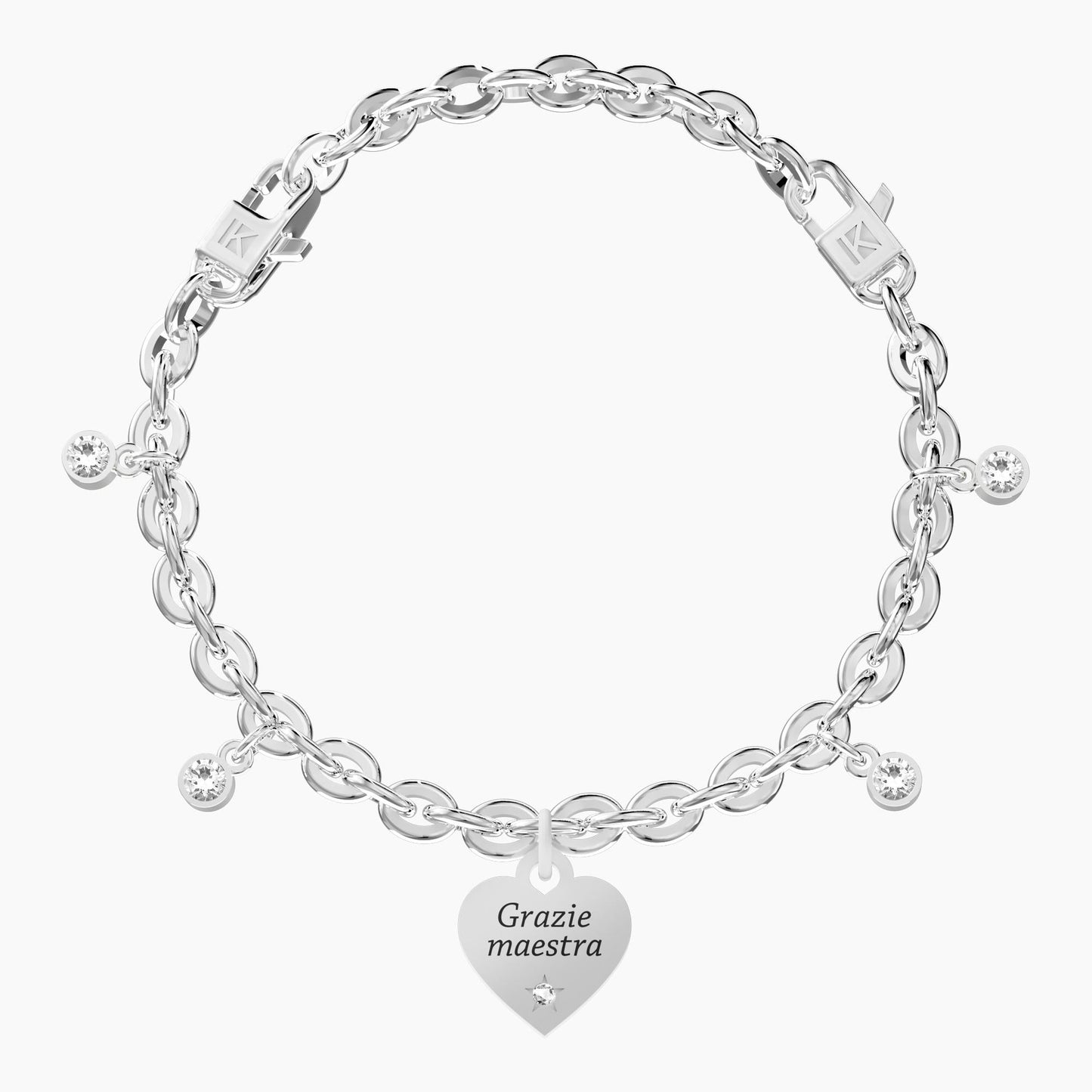 Bracciale regolabile con cuore maestra CUORE | GRAZIE MAESTRA - 732280 - Simmi Gioiellerie -Bracciali