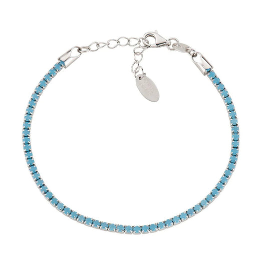 Bracciale Tennis Mania con Zirconi Azzurri - BT1BAZ17 - Simmi Gioiellerie -Bracciali