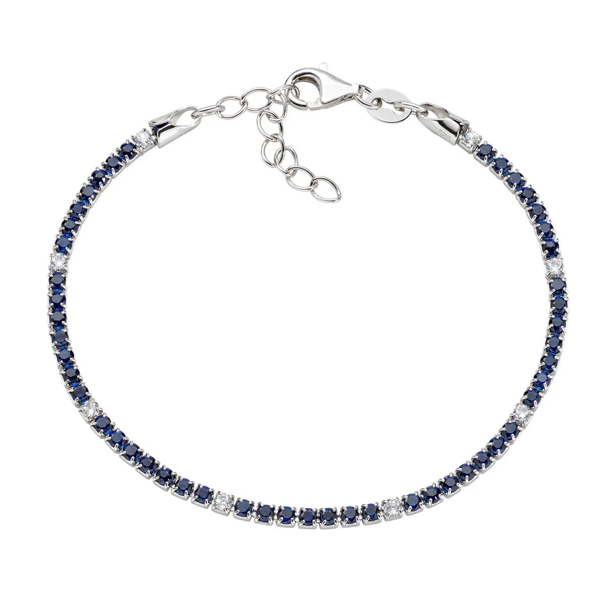 Bracciale Tennis Rodio Zirconi Blu - BT7BBBL16 - Simmi Gioiellerie -Bracciali