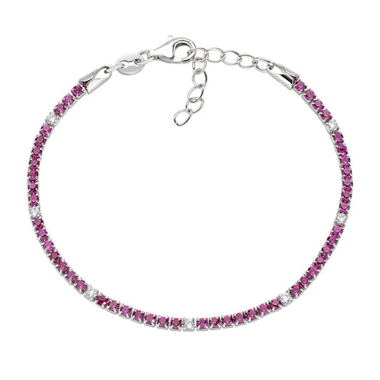 Bracciale Tennis Rodio Zirconi Rossi - BT7BBR16 - Simmi Gioiellerie -Bracciali