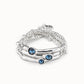 Bracciale triplo placcato argento Sterling e cristallo - PUL2226AZUMTL0M - Simmi Gioiellerie - Bracciali