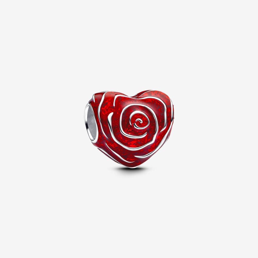 Charm Cuore di Rosa Rossa - 793673C01 - Simmi Gioiellerie - Charm