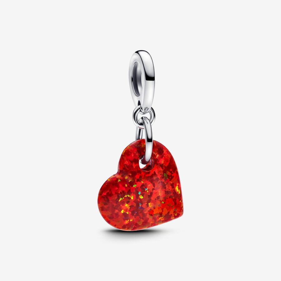 Charm Pendente Cuore Opale Rosso - 793348C01 - Simmi Gioiellerie - Charm