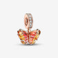 Charm Pendente Farfalla Vetro di Murano Arancione e Rosa - 782698C01 - Simmi Gioiellerie -Charm