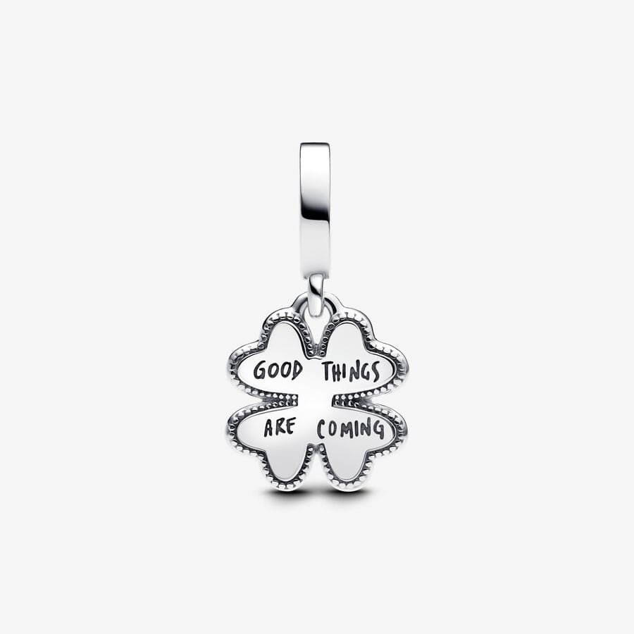 Charm Pendente Quadrifoglio Girevole - con diamante creato in laboratorio - 763624C01 - Simmi Gioiellerie - Charm