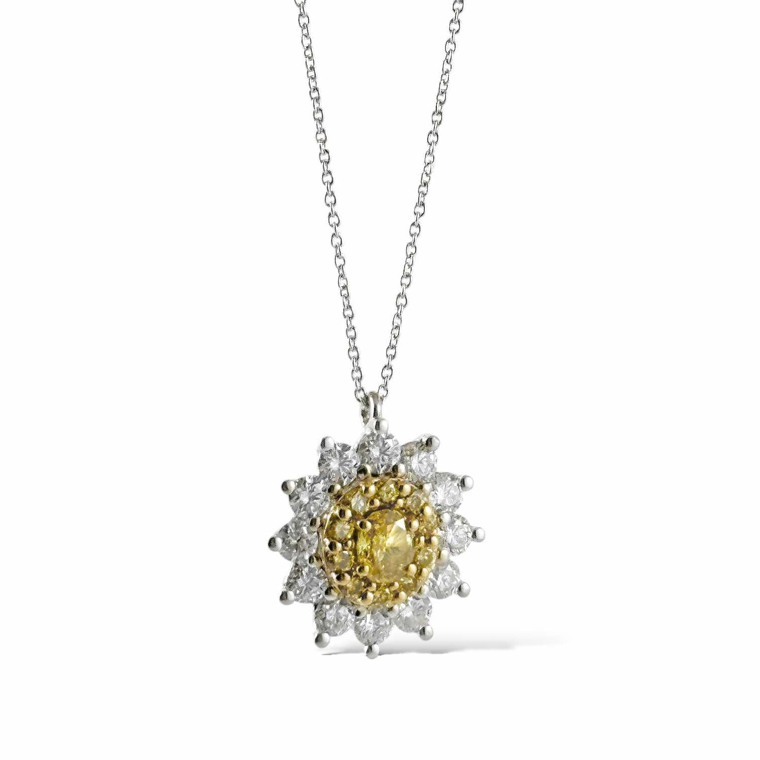 Collana con pendente in oro e diamati fancy yellow - Simmi Gioiellerie - Collane