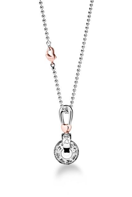 COLLANA SUONAMORE IN ARGENTO PLACCATO ORO ROSA CON DIAMANTE - SNM006 - RS - Simmi Gioiellerie - Collane