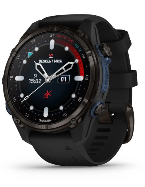 Descent™ Mk3i – 43 mm Titanio DLC carbon grey con cinturino di silicone black - 010-02753-11 - Simmi Gioiellerie -Orologi