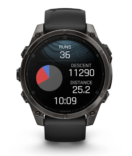 fēnix® 8 - 47 mm, AMOLED Sapphire, Titanio, Carbon Gray DLC con cinturino in silicone Black/pebble grey - 010 - 02904 - 21 - Simmi Gioiellerie - Orologi