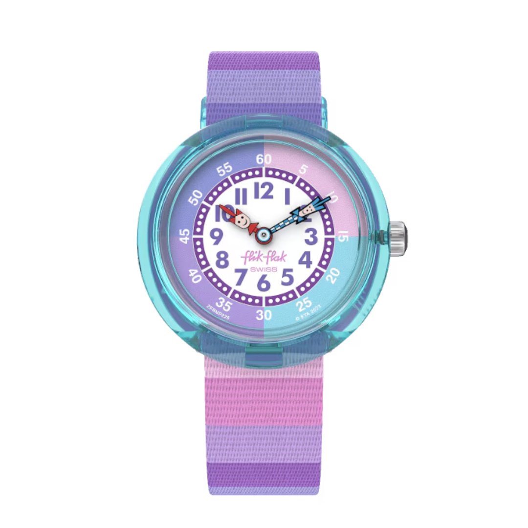 FLIK FLAK ORGANIZED CHAOS STRIPY PURPLE - FBNP225 - Simmi Gioiellerie -Orologi