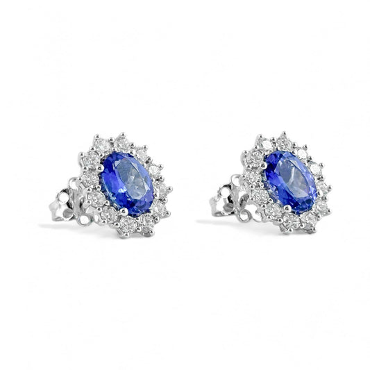 Orecchini da donna con tanzanite e diamanti - Simmi Gioiellerie - Orecchini