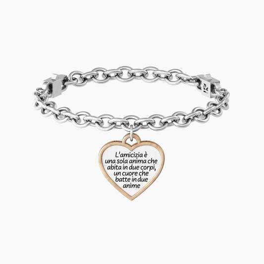 Bracciale a catena con ciondolo a cuore e frase amicizia - CUORE | FRIENDS - 732080 - Simmi Gioiellerie -Bracciali