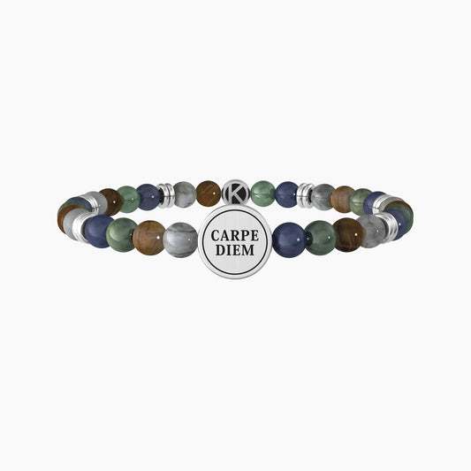 Bracciale elastico da uomo con pietre "carpe diem" - 732118 - Simmi Gioiellerie -Bracciali