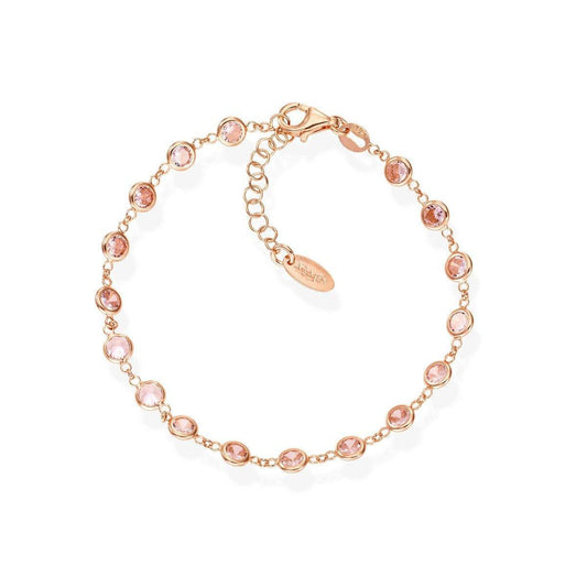 Bracciale Gocce Zirconi Rosa - BRGORRO3 - Simmi gioiellerie -Bracciale