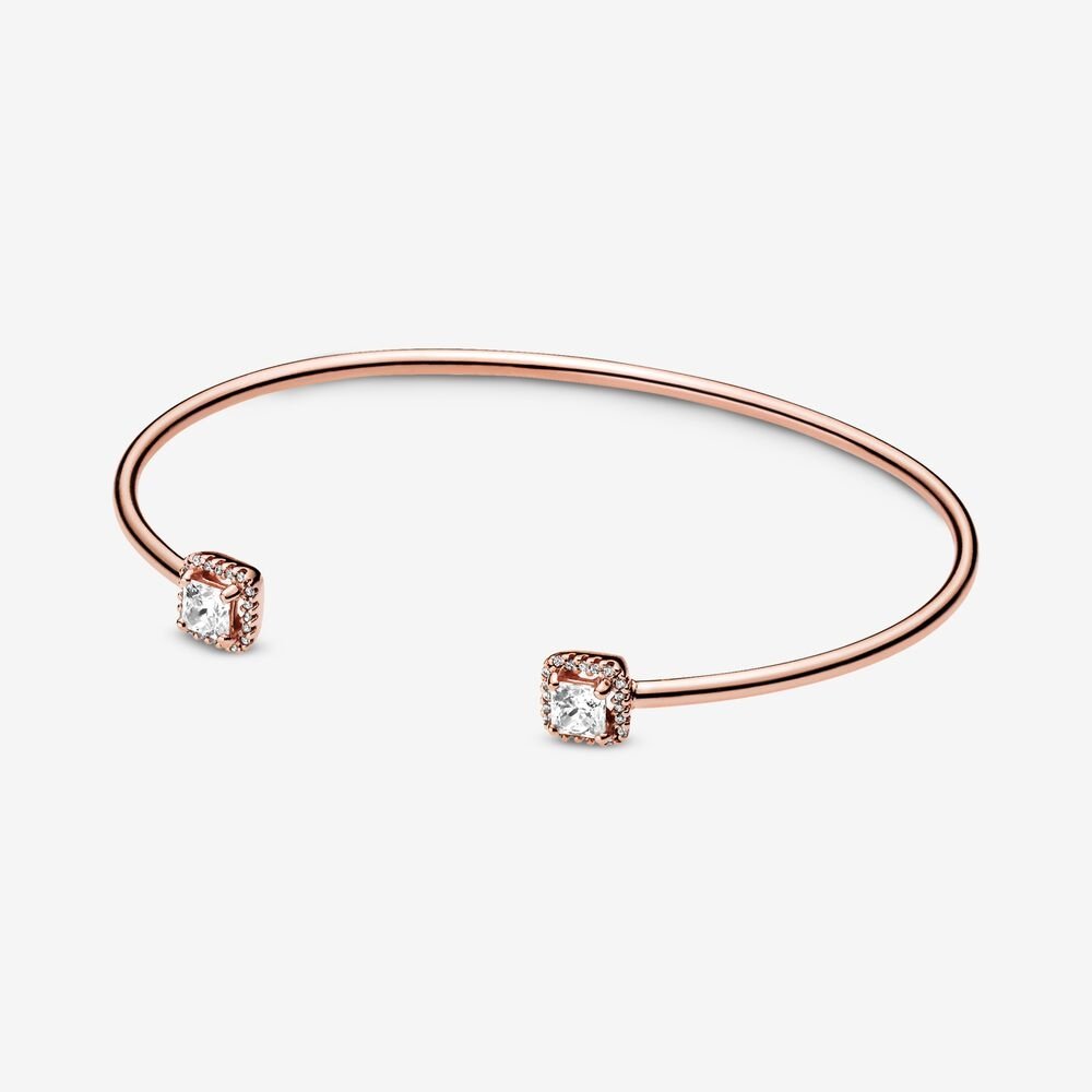 Bracciale Rigido Aperto Pandora Eleganza Scintillante Rose - 588508C01-1 - Simmi Gioiellerie -Bracciali