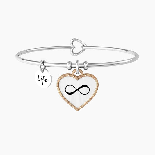 Bracciale rigido con simbolo infinito e rifinitura borchiata CUORE |INFINITO - 732074 - Simmi Gioiellerie -Bracciali