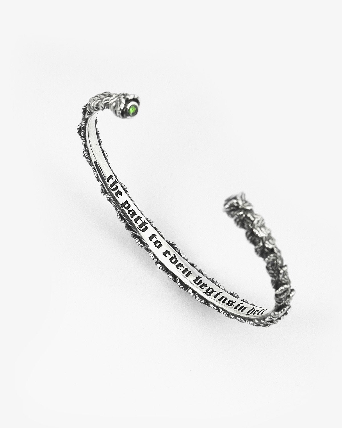 BRACCIALE RIGIDO FOGLIE CON ZIRCONIA CUBICA VERDE - N25BRA00364 - Simmi Gioiellerie -Bracciali