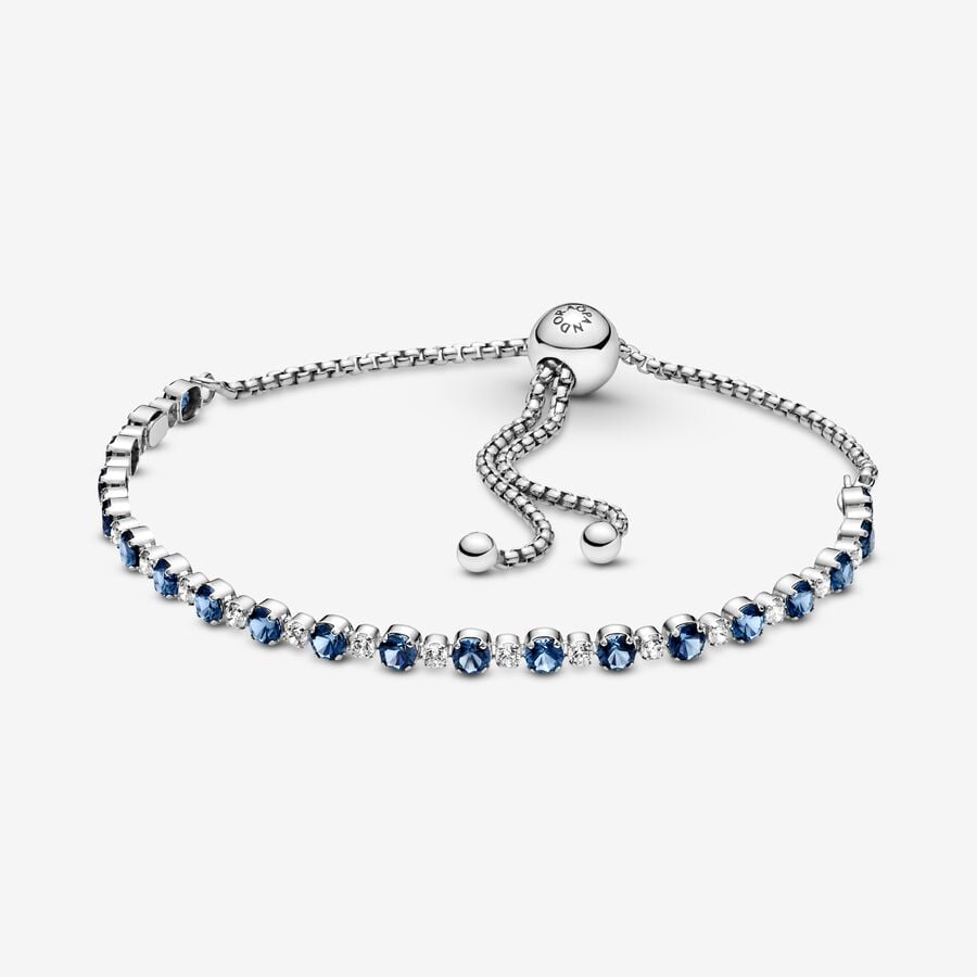 Bracciale Tennis Blu con Chiusura Regolabile - 599377C01 - Simmi Gioiellerie -Bracciali