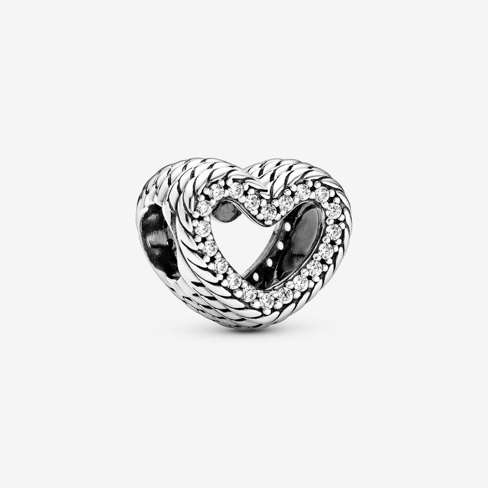 Charm a cuore aperto con maglia snake - 799100C01 - Simmi Gioiellerie -Charm