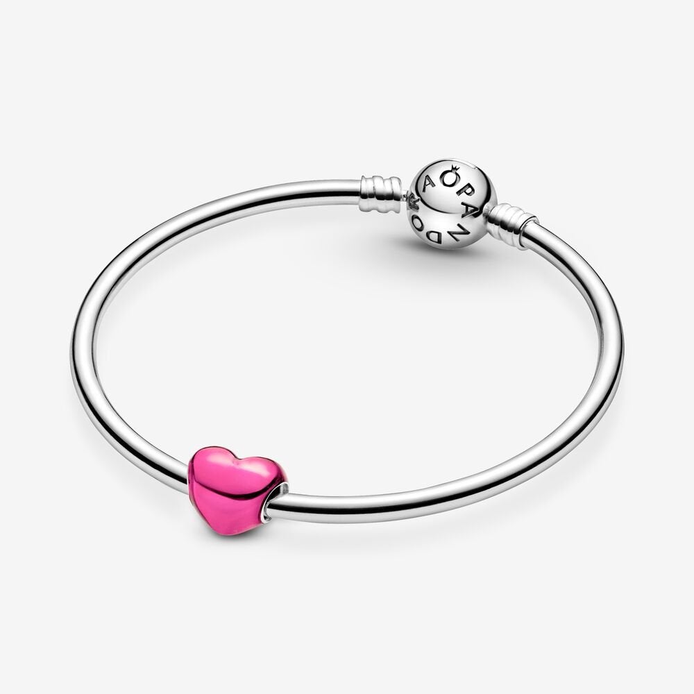 Charm Cuore Metallico Rosa - 799291C03 - Simmi Gioiellerie -Charm