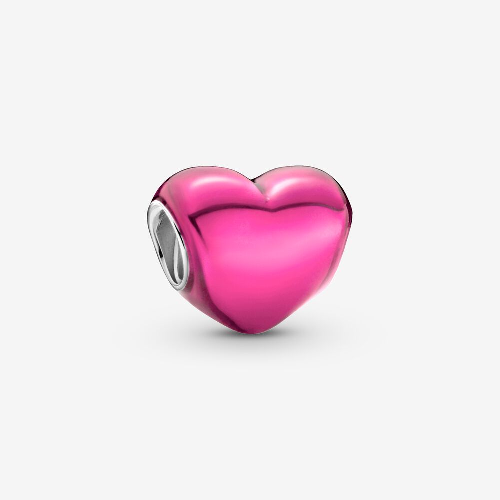 Charm Cuore Metallico Rosa - 799291C03 - Simmi Gioiellerie -Charm