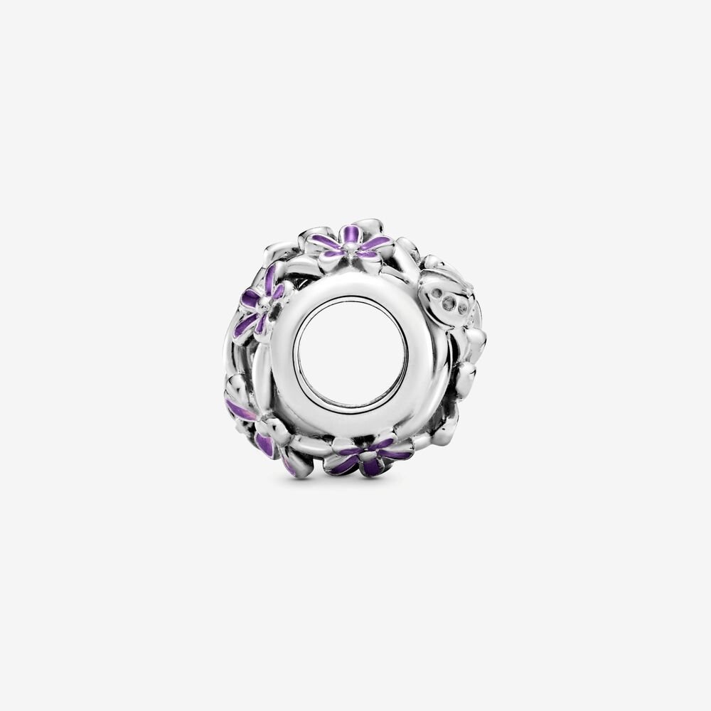 Charm Margherita viola con lavorazione openwork - 798772C02 - Simmi gioiellerie -Charm