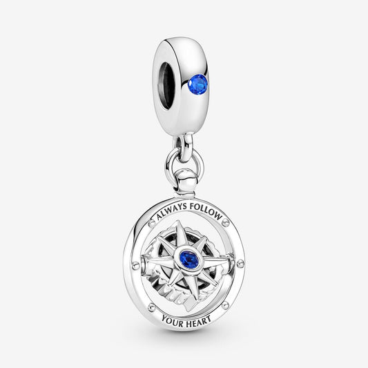 Charm Pendente Bussola "Always Follow Yout Heart" - 790099C01 - Simmi Gioiellerie -Charm