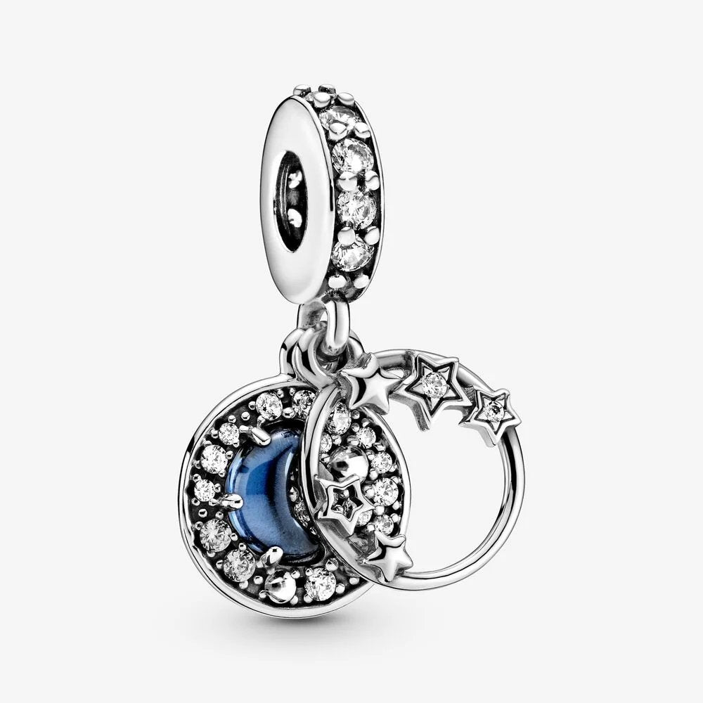 Charm pendente Stelle e luna crescente con cielo notturno - 799216C01 - Simmi Gioiellerie -Charm