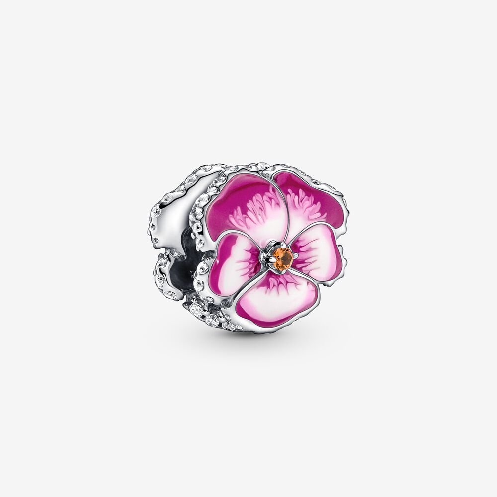 Charm Viola del pensiero Rosa - 790777C01 - Simmi Gioiellerie -Charm