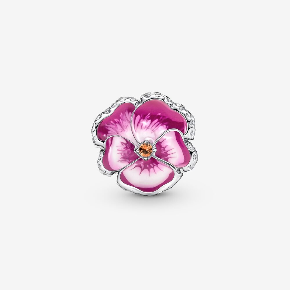 Charm Viola del pensiero Rosa - 790777C01 - Simmi Gioiellerie -Charm