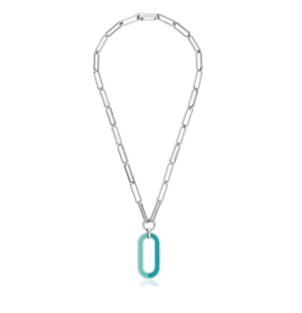 Collana Unoaerre con pendente smaltato azzurro - 2081 - Simmi Gioiellerie -Collane