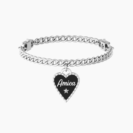 CUORE | AMICA SEI UNICA Sei un'amica vera e sincera, pazza quanto basta per essermi sempre accanto! Come te nessuna al mondo, sei unica! - 731937 - Simmi Gioiellerie -Bracciali