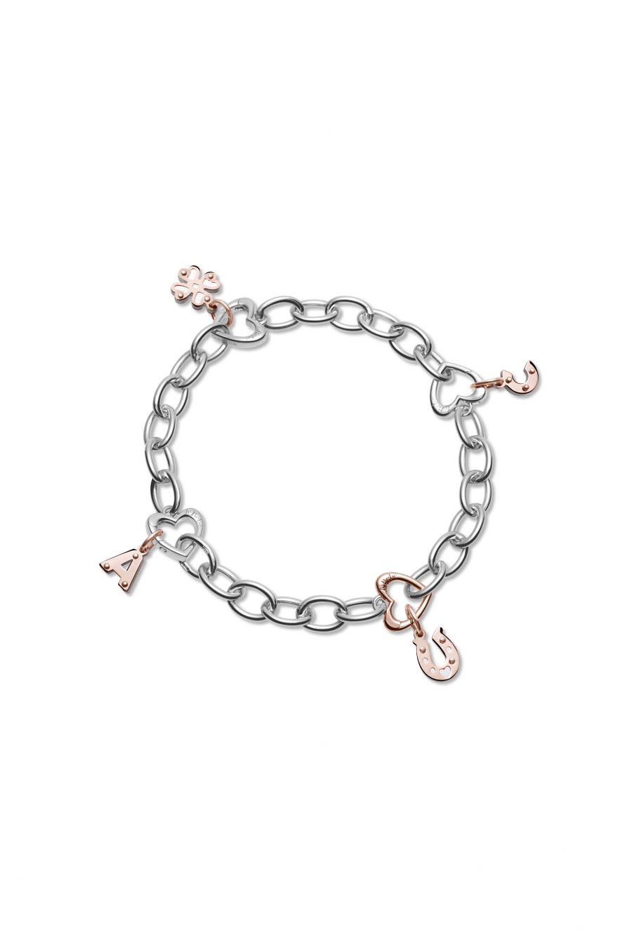 LOCK YOUR LOVE BRACCIALE ARGENTO E ORO ROSA - Simmi Gioiellerie -