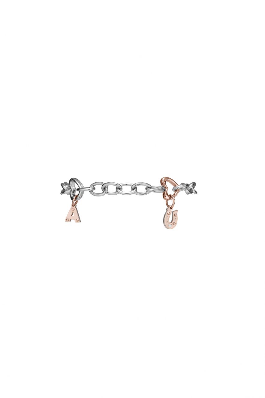 LOCK YOUR LOVE BRACCIALE ARGENTO E ORO ROSA - Simmi Gioiellerie -